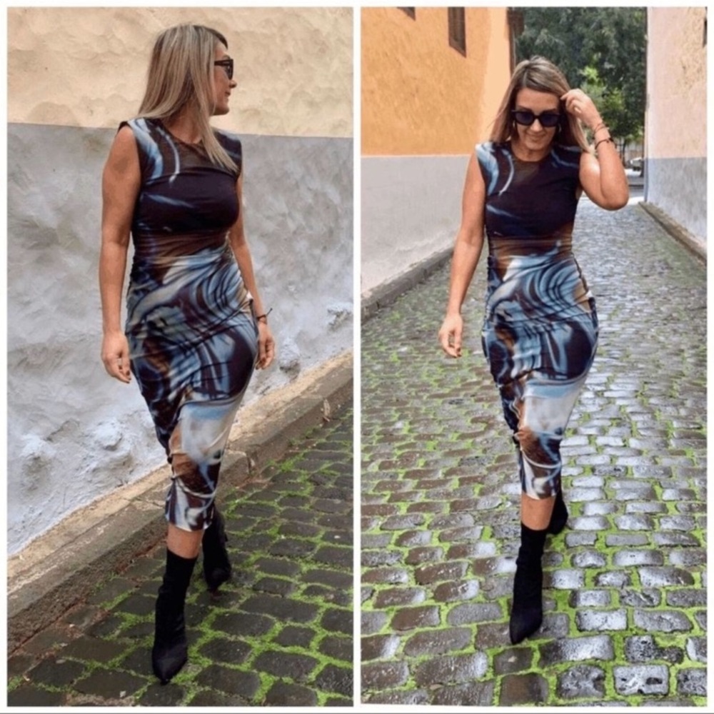 🎉HOST PICK🎉 Zara Printed Tuille Midi Dress - Picture 7 of 7